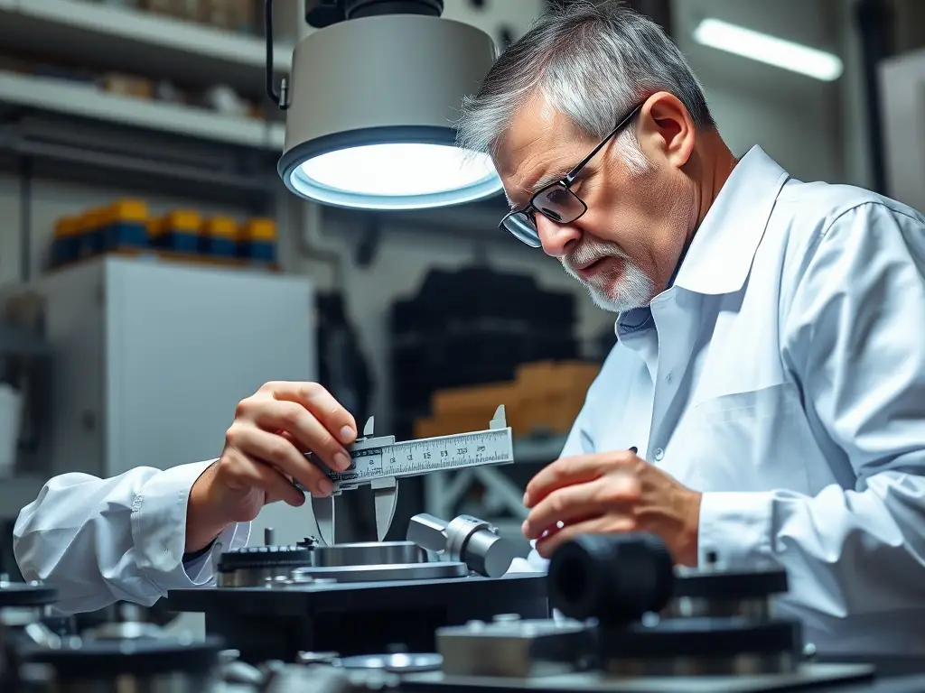 An image showing a quality control engineer comparing a 3D scan of a manufactured part with its original CAD model, illustrating the accuracy and efficiency of Xmind Design Co., Ltd.'s quality control services.